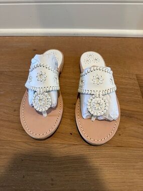 Jack Rogers White Leather Sandal